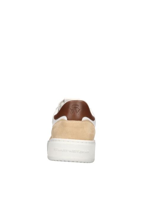 Sneakers in leather and raffia STUART WEITZMAN | SW CRTSDE LGO SNRBEIGE-BIANCO-MARRONE